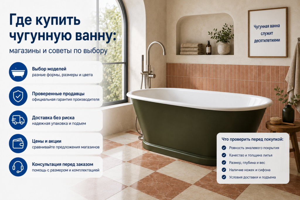 Лучшие интернет-магазины чугунных ванн: где купить и на что обратить внимание