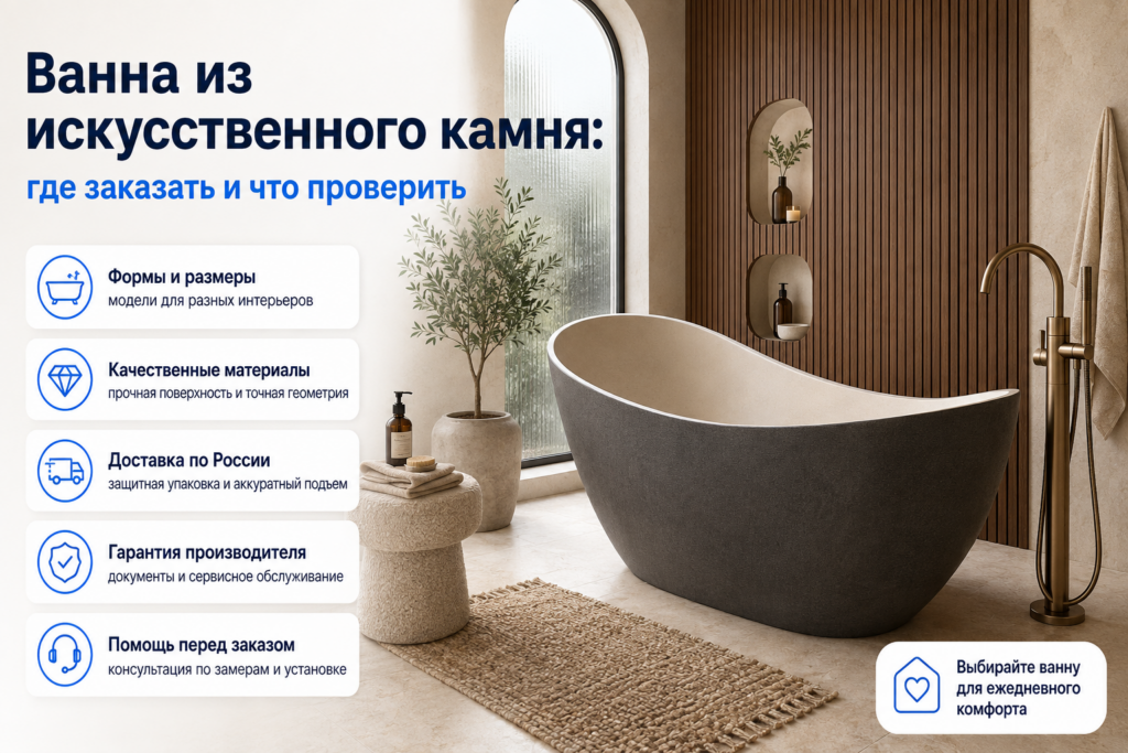 Где купить ванну из искусственного камня: лучшие магазины