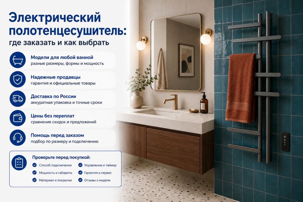 Где купить электрический полотенцесушитель: лучшие магазины