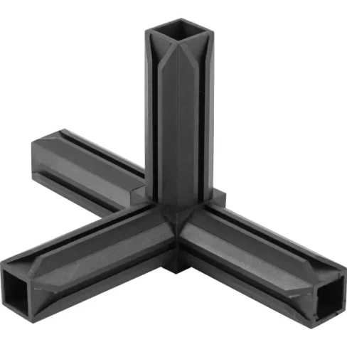 Соединитель пластиковый для трубы 20x20 мм смежный 4-палый ПВХ цвет черный GAH ALBERTS