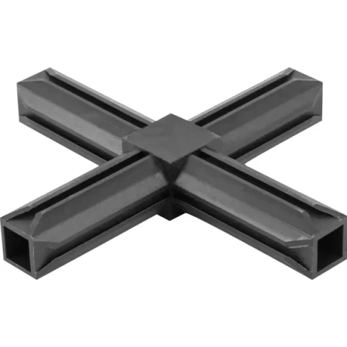 Соединитель пластиковый для трубы 20x20 мм крестовой 4-палый ПВХ цвет черный GAH ALBERTS