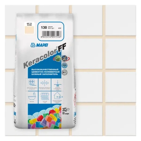 Затирка цементная Mapei Keracolor FF 130 цвет жасмин 2 кг MAPEI