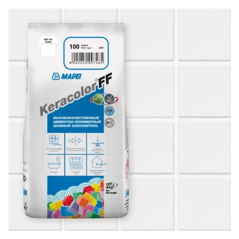 Затирка цементная Mapei Keracolor FF 100 цвет белый 2 кг MAPEI
