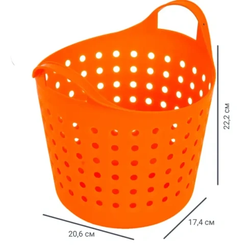 210958292 Корзинка Soft 20.61×22.21×17.4 см 4.1 л пластик цвет мандарин BEROSSI Soft Корзинка Soft