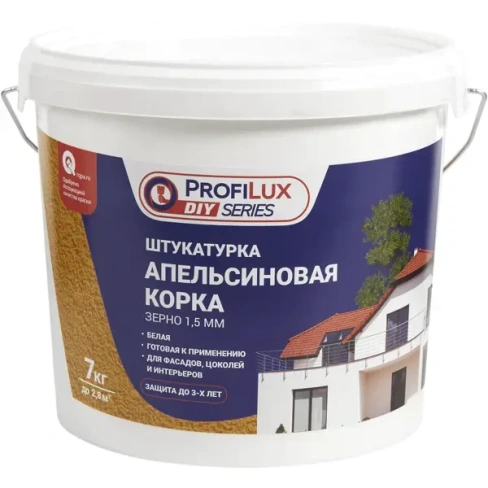 Штукатурка Profilux апельсиновая корка 7 кг PROFILUX Штукатурка "Апельсиновая корка" 7кг