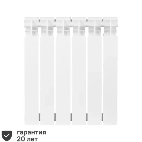 210959148 Радиатор Тепломиp Bimetal 500/100 биметалл 6 секций боковое подключение цвет белый ТЕПЛОМИP B/500/100/6