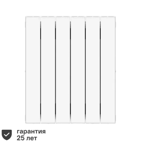 210960156 Радиатор Rifar Supremo 500/90 биметалл 6 секций боковое подключение цвет белый RIFAR RIFAR S500-6