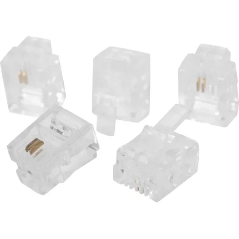 Коннектор RJ-11 6P2C 5 шт. цвет прозрачный OXION OX-RJ-116P2CХ5