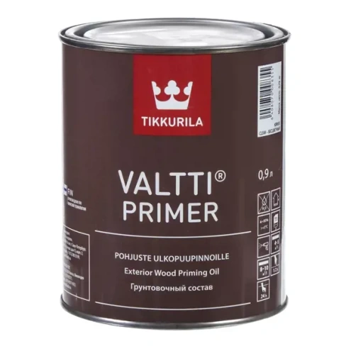 Грунтовка по дереву антисептическая Valtti Primer бесцветная 0.9 л TIKKURILA