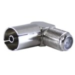 Переходник угловой с F гнезда на TV гнездо OXION OX-ADPF001