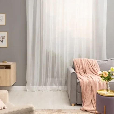 210974125 Тюль на ленте Inspire 300х280 см микровуаль цвет белый INSPIRE