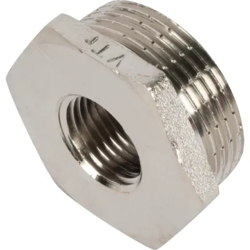 Футорка Valtec внутренняя-наружная резьба 1 1/4"х1/2" никелированная латунь VTr.581.N.0704 VALTEC