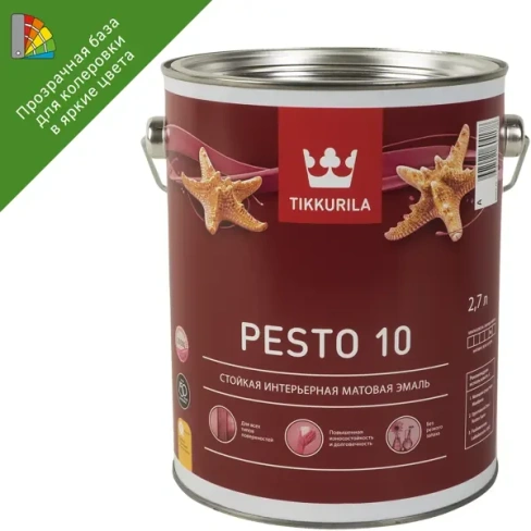 Эмаль для колеровки Песто 10С прозрачная база 2.7 л TIKKURILA