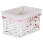 Корзина Ива с декоративным чехлом 25x14x17 см ротанг цвет белый STORIDEA Корзина плетёная