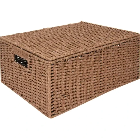 Корзина мягкая с ручками 38x28x18 см 19 л бамбук цвет коричневый Корзина плетёная с крышкой