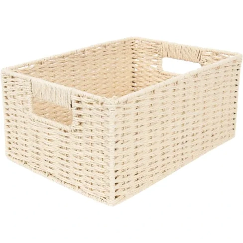 210978880 Корзина мягкая 31x23x15 см 10 л бамбук цвет бежевый Корзина плетёная