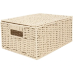 Корзина мягкая с ручками 31x23x15 см 10 л бамбук цвет бежевый STORIDEA Корзина плетёная с крышкой