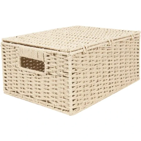 Корзина мягкая с ручками 31x23x15 см 10 л бамбук цвет бежевый STORIDEA Корзина плетёная с крышкой