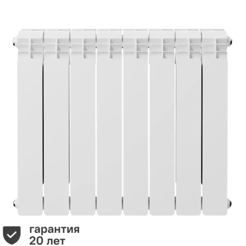 Радиатор Equation 500/90 алюминий 8 секций боковое подключение цвет белый EQUATION