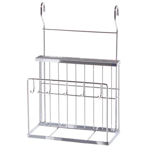 Держатель ножей и досок с крючком Delinia 25x16x39 см сталь цвет хром DELINIA
