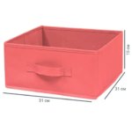 Короб Spaceo KUB Cocktail 15x31x31 см 14.4 л полиэстер цвет коралловый SPACEO Короб текстильный без крышки