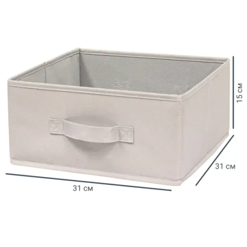 210981984 Короб Spaceo KUB Trench 15x31x31 см 14.4 л полиэстер цвет платиновый SPACEO Короб текстильный без крышки