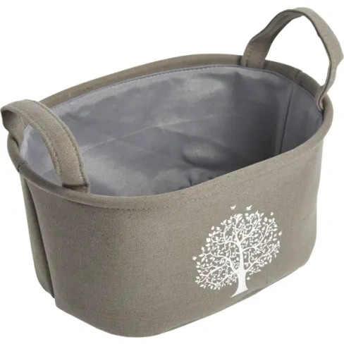 210982182 Корзина Сад 23x16x32 см 9.5 л ткань цвет серый HANDY HOME