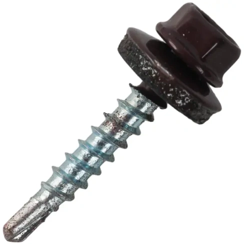 Кровельные саморезы STANDERS RAL8017 сверлоконечные коричневые 4.8x29