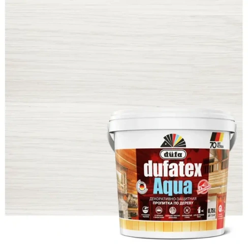 210983652 Пропитка для дерева водная Dufatex aqua 0.75 л цвет белый DUFA