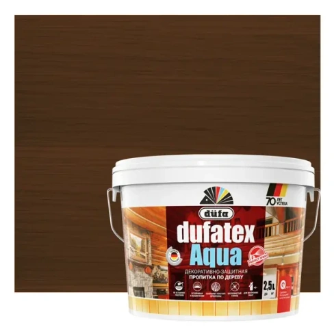 Пропитка для дерева водная цвета палисандр Dufatex aqua 2.5 л DUFA
