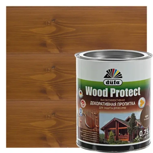 Антисептик Wood Protect цвет орех 0.75 л DUFA