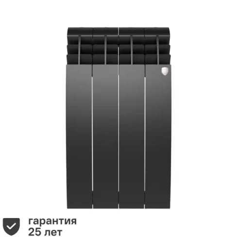 Радиатор Royal Thermo Biliner 500/87 биметалл 4 секции боковое подключение цвет черный ROYAL THERMO BiLiner 500/4