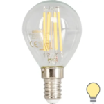 Лампа светодиодная филаментная Osram E14 220 В 5 Вт шар прозрачная 520 лм тёплый белый свет