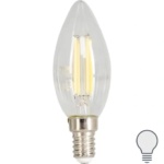 Лампа светодиодная филаментная Osram E14 220 В 5 Вт свеча прозрачная 520 лм белый свет