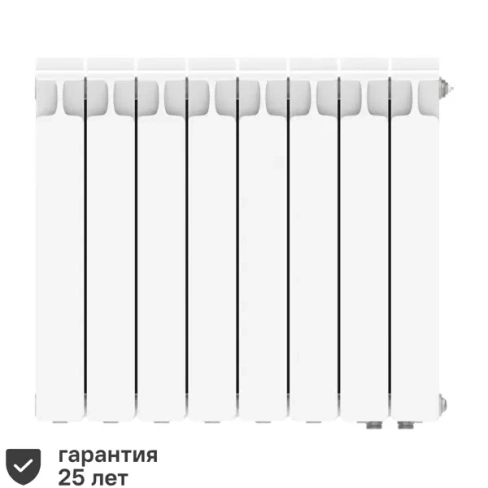 Радиатор Rifar Monolit 500/100 биметалл 8 секций нижнее правое подключение цвет белый RIFAR RIFAR MONOLIT 500 8 СЕК Н/П