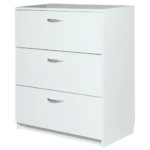 Комод 3 ящика 68.5x80x39.4 см ЛДСП цвет белый Комод ЛДСП