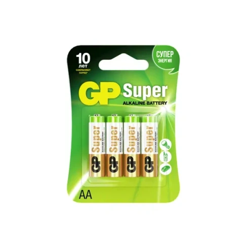 Батарейка GP Super AA (LR6) алкалиновая 4 шт. GP 15A CR4 SUPER БЛИСТЕР 4ШТ нет