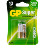 Батарейка GP Super AAA (LR03) алкалиновая 2 шт. GP 24A CR2 SUPER БЛИСТЕР 2 ШТ нет