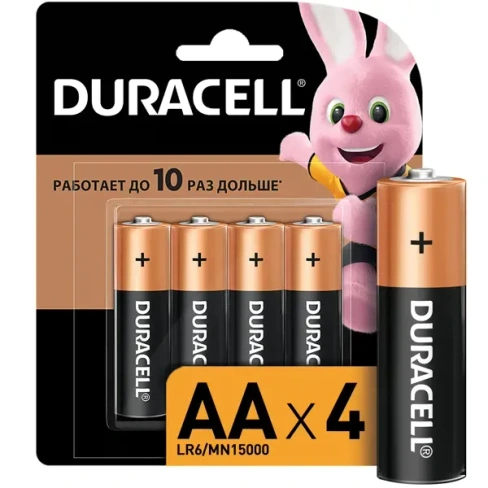 Батарейка алкалиновая Duracell AA/LR6 4 шт DURACELL