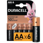 Батарейка Duracell Basic AA (LR6) алкалиновая 6 шт. DURACELL