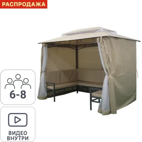 210998656 Шатер садовый с 3 скамьями 2