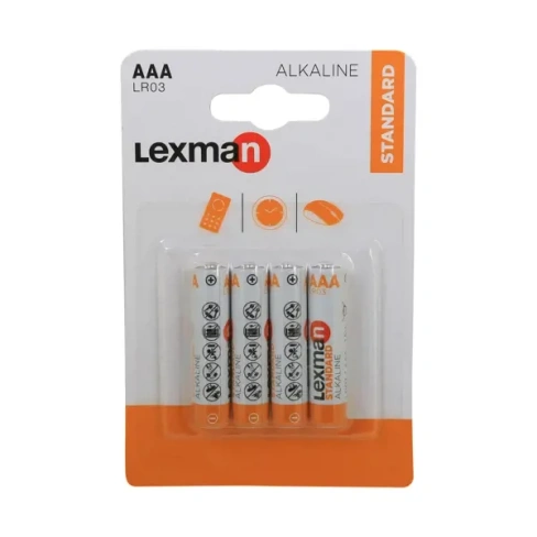 Батарейка Lexman Standard AAA (LR03) алкалиновая 4 шт. LEXMAN