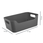 Корзина Scandi 17x12x7.5 см 1.2 л пластик цвет графит Ящик пластиковый
