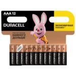 Батарейка алкалиновая Duracell AAA/LR03 12 шт DURACELL