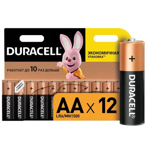 Батарейка алкалиновая Duracell AA/LR6 12 шт DURACELL