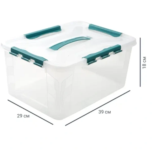 211000150 Ящик для хранения Grand Box 39x29x18 см 15.3 л пластик с крышкой цвет прозрачный GRAND BOX