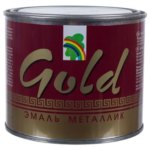 Эмаль акриловая золотой металлик Р-117 0.45 л РАДУГА ВД-АК 117 GOLD