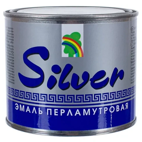 211000304 Эмаль акриловая перламутровое серебро Р-117 0.4 л РАДУГА ВД-АК 117 SILVER
