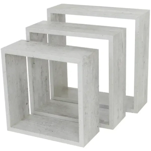 Набор настенных полок Spaceo 24x24 см/27x27 см/30x30 см МДФ цвет серый 3 шт SPACEO