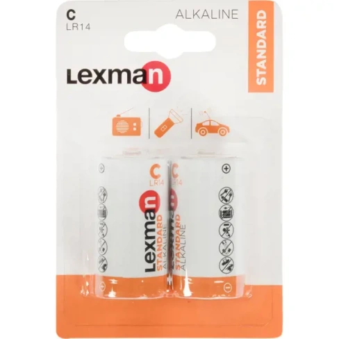 Батарейка Lexman C (LR14) алкалиновая 2 шт. LEXMAN